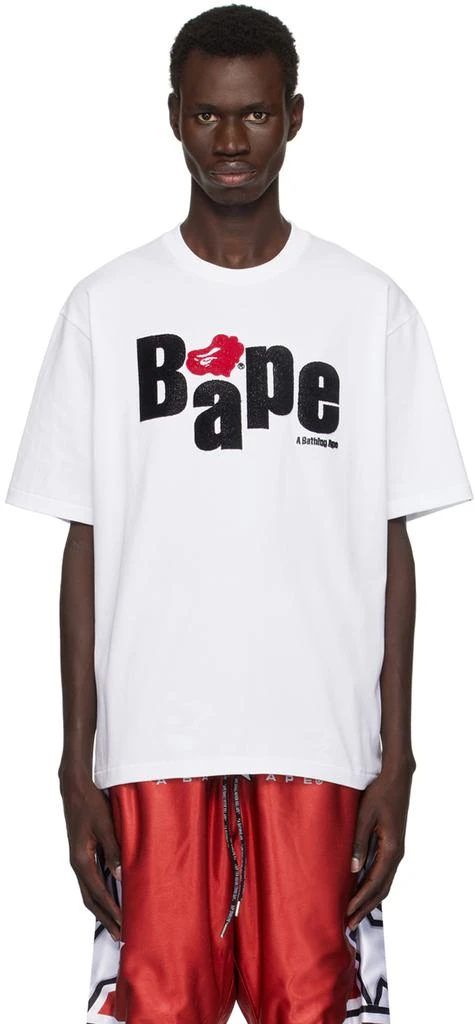 Bape White Heart Ape Head Relaxed Fit T-shirt 1