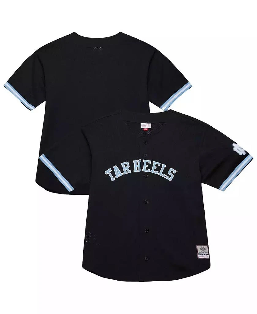 Mitchell & Ness Men's Black North Carolina Tar Heels On The Clock Full-Button Fashion Jersey 1