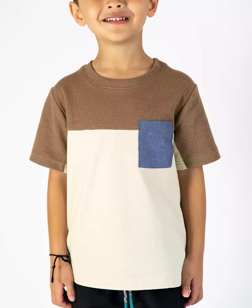 Sovereign Code Big Boys Dwell Color Blocked Textured Short Sleeve Tee Shirt
