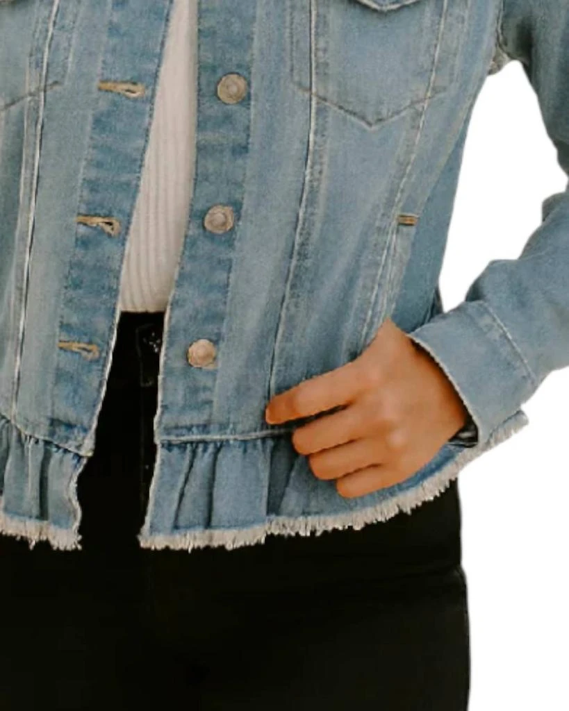 Baccini Baccini - Peplum Hem Denim Jacket 2