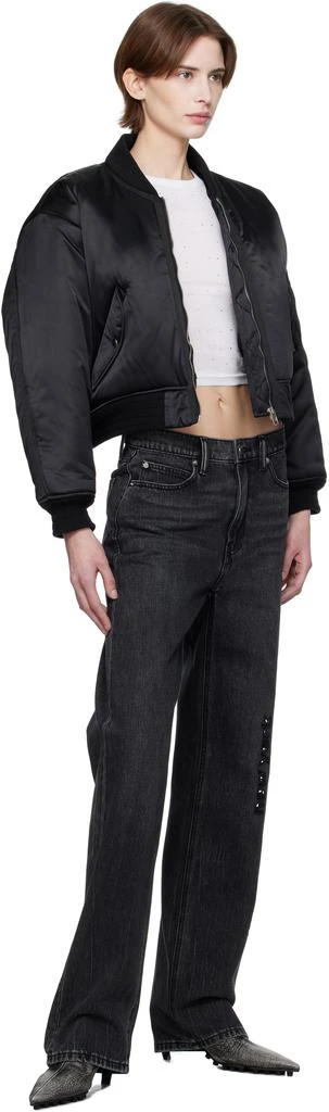 Alexander Wang Black Logo-Embroidered Bomber Jacket 4