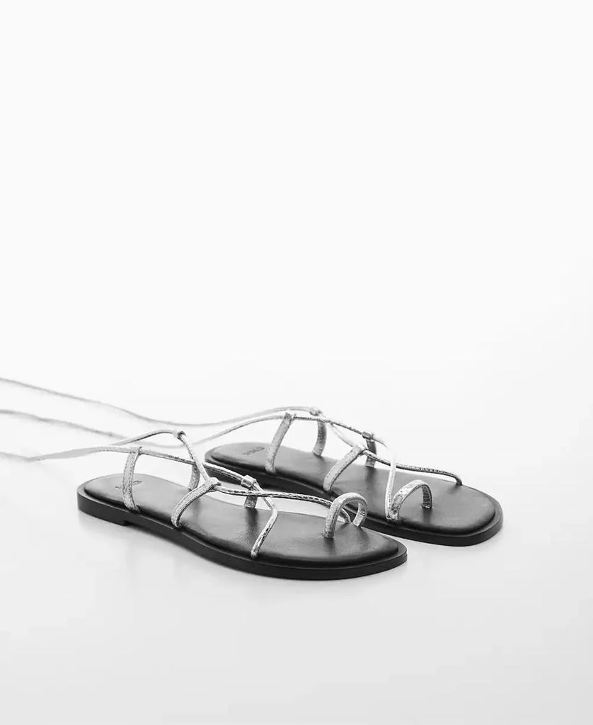 Mango Women's Metallic Snake Sandals 7