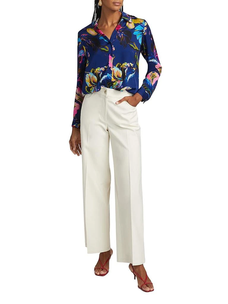 Tahari Leith Stretch-Cotton High-Rise Wide-Leg Pants 2