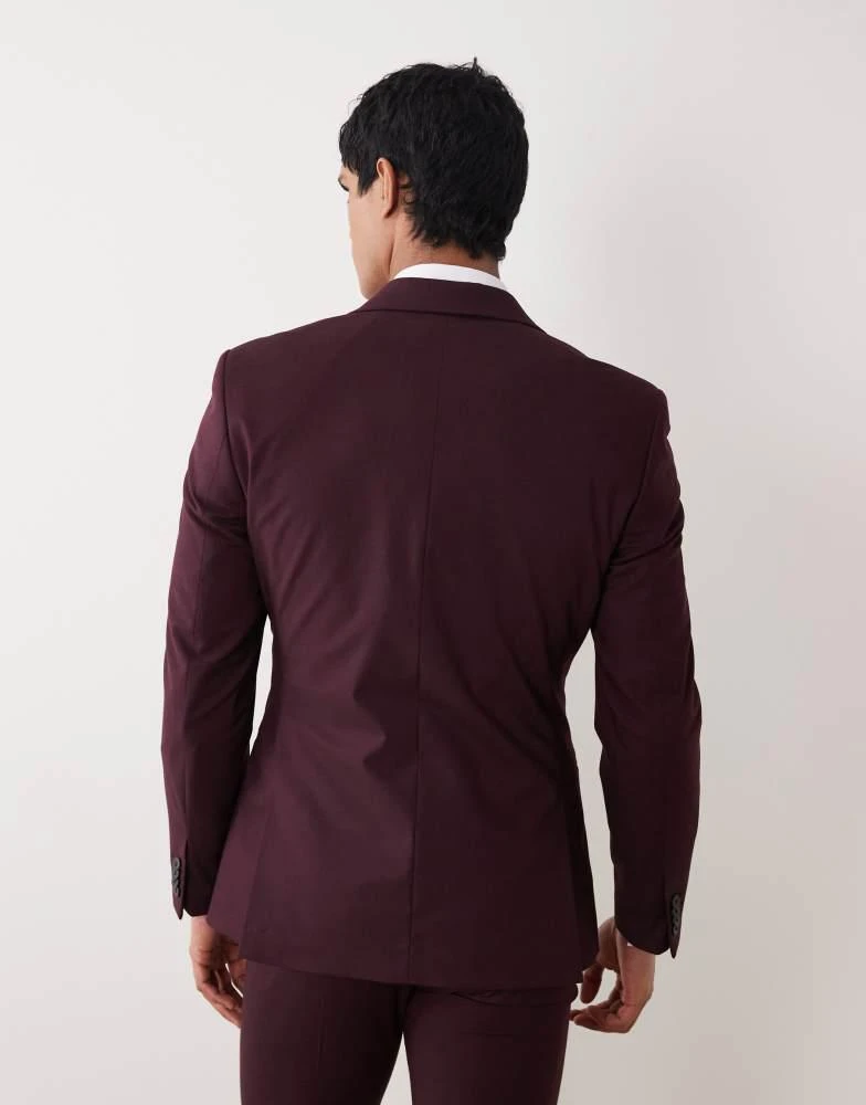 ASOS ASOS DESIGN skinny suit jacket in burgundy 5