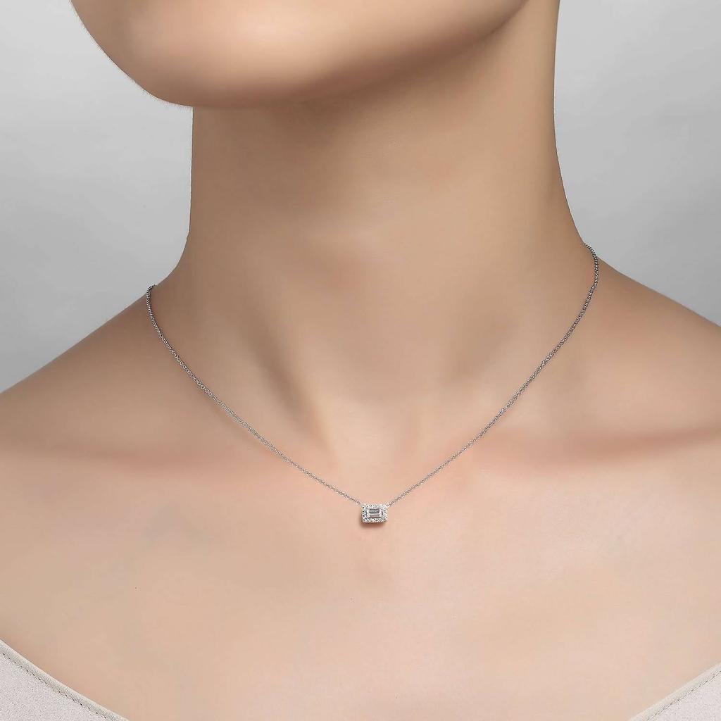 Lafonn Lafonn - Women's Baguette Halo Necklace