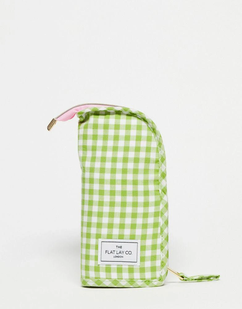 Flat Lay Company The Flat Lay Co. X ASOS EXCLUSIVE Standing Makeup Brush Case in Green Gingham 1