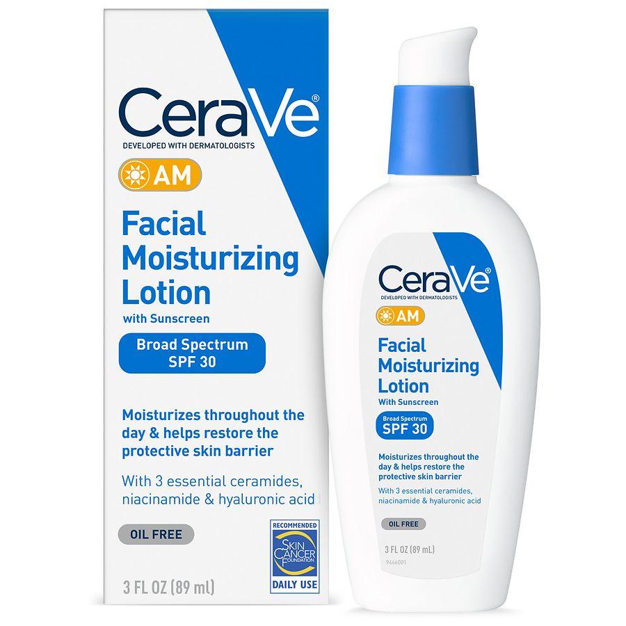 CeraVe AM Face Moisturizer SPF 30, Oil-Free with Sunscreen