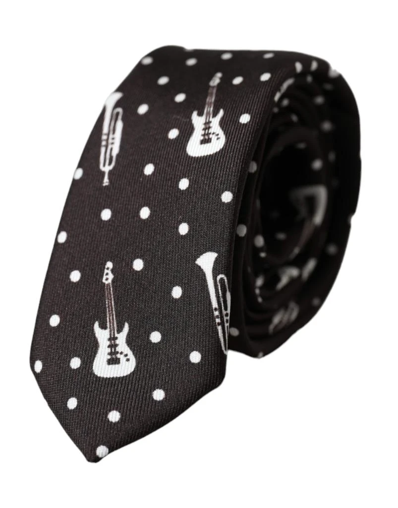Dolce 
Gabbana Guitar Print Silk Adjustable Men
s Tie