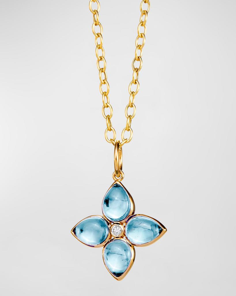 Syna 18k Yellow Gold Quartz & Diamond Pendant Necklace