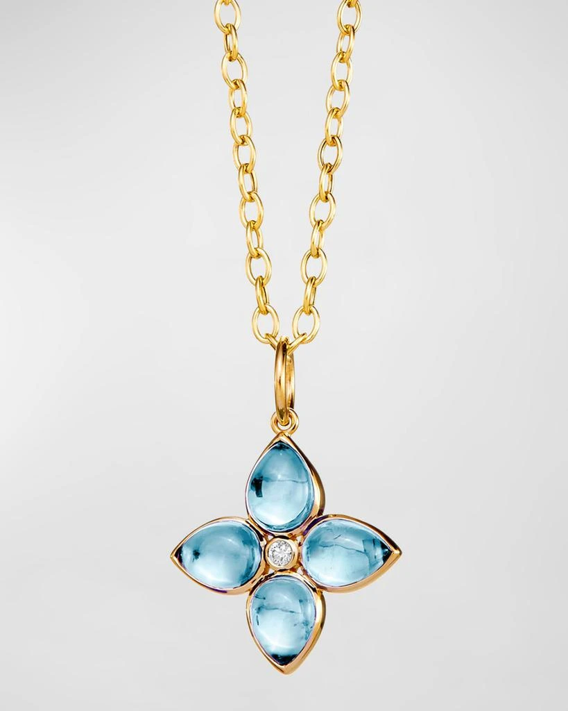 Syna 18k Yellow Gold Quartz & Diamond Pendant Necklace 1