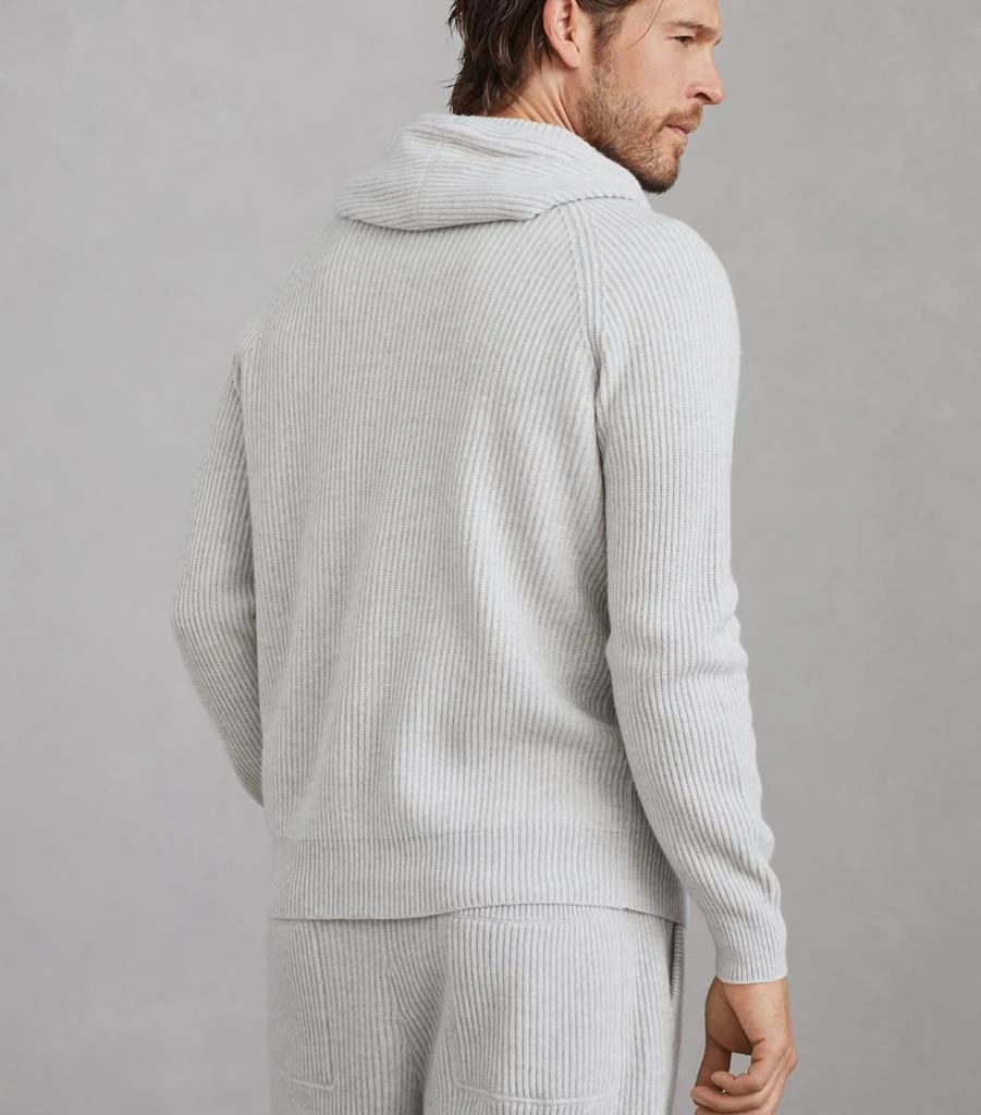 Brunello Cucinelli Cashmere Rib-Knit Hooded Cardigan 3