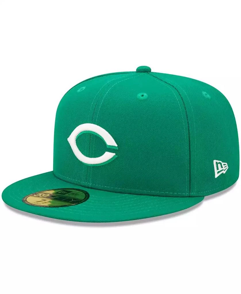 Men's Kelly Green Cincinnati Reds Logo White 59FIFTY Fitted Hat – On ...