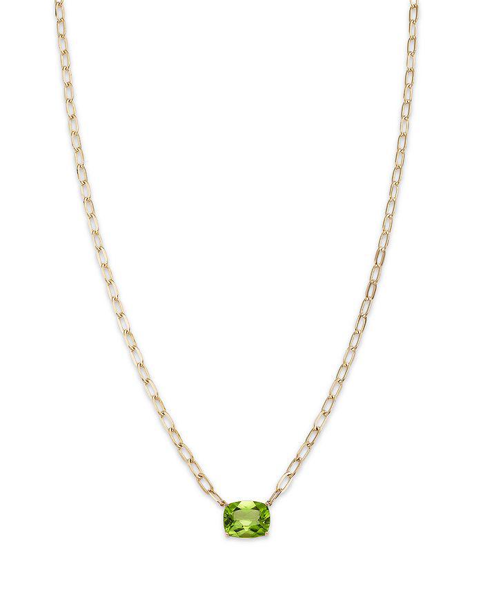 Bloomingdale's Peridot Solitaire Pendant Necklace in 14K Yellow Gold, 18"