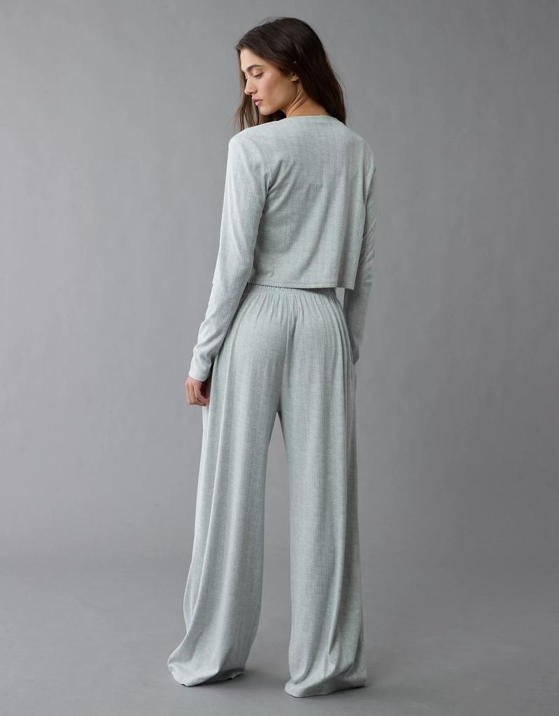 AE AE 3-Piece Pointelle Plush Cardigan Pajama Set