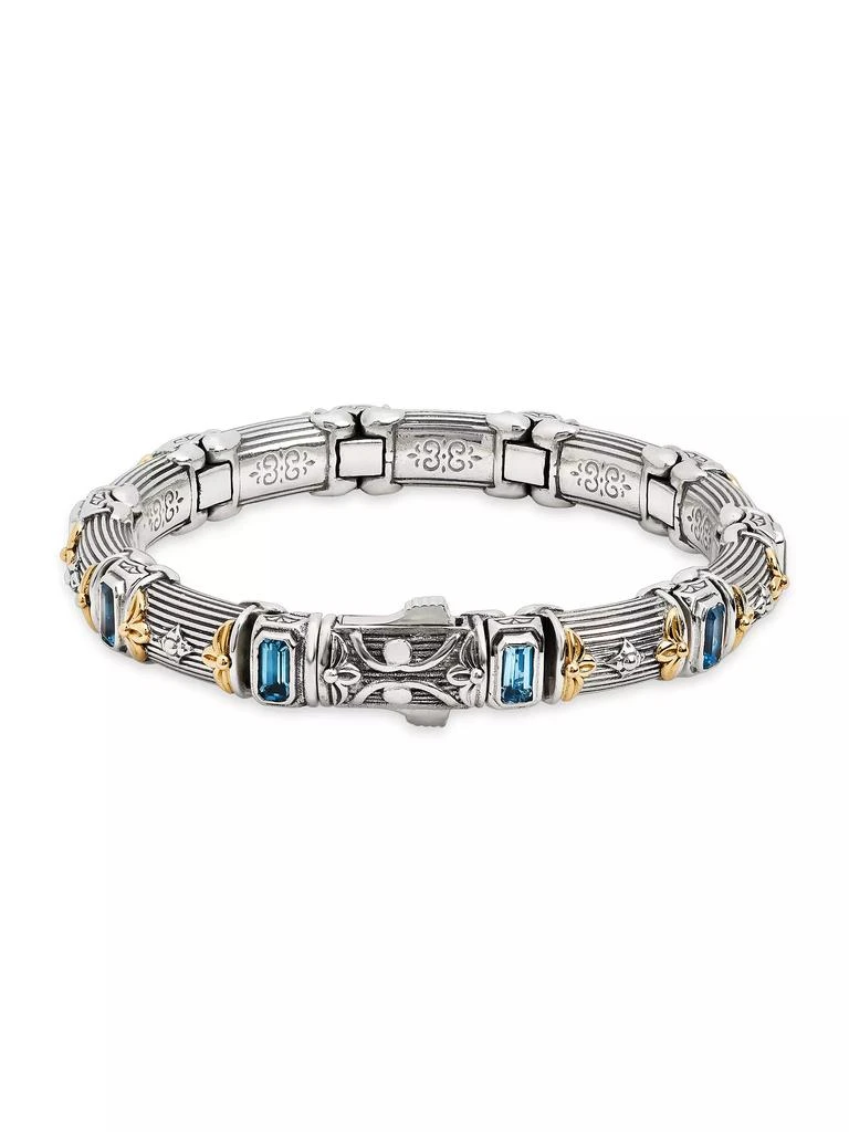 Konstantino Delos 2.0 Doric 18K Gold, Sterling Silver & Blue Topaz Bracelet 3