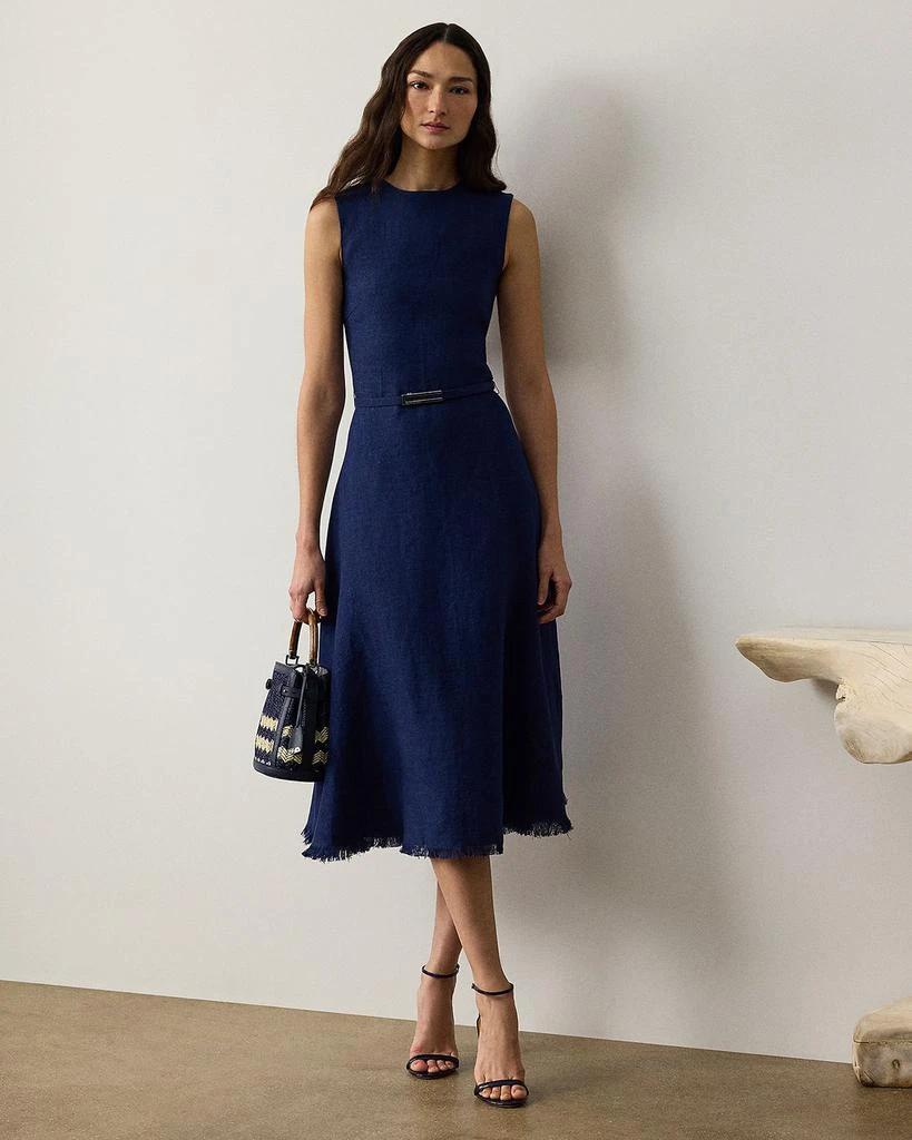 Ralph Lauren Briella Sleeveless Linen Dobby Midi Dress 5