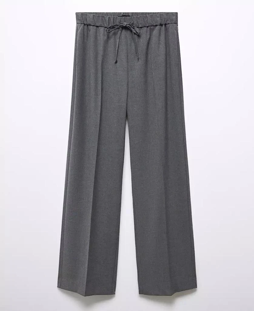 Mango Women's Elastic Waist Wideleg Pants 9
