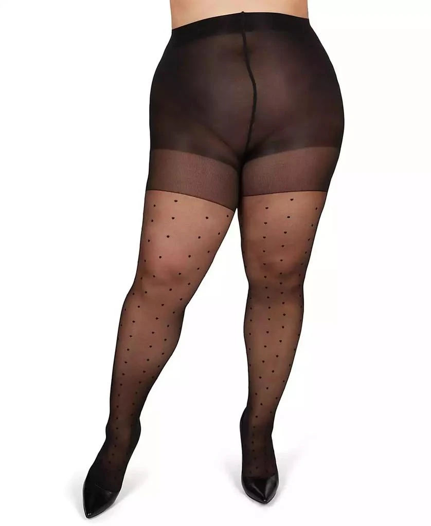 Memoi Women
s Pindot Sheer Curvy Control Top Tights MM-2301 2