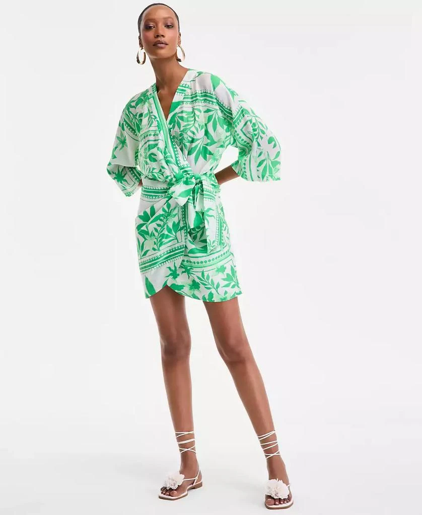 INC International Women's Printed Side-Tie Mini Dress, Exclusively at Macy's 1