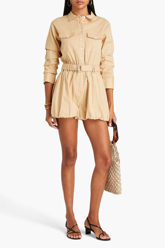 Derek Lam Zuma belted linen-blend playsuit