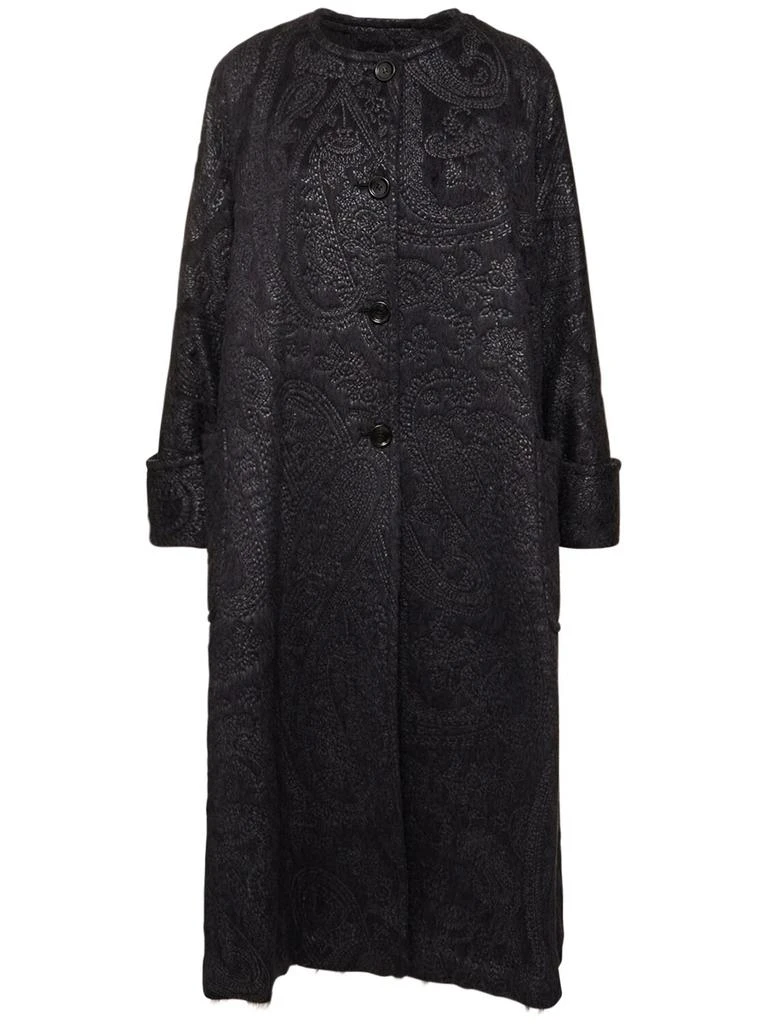 Max Mara Ninfe Embroidered Alpaca Long Coat 1