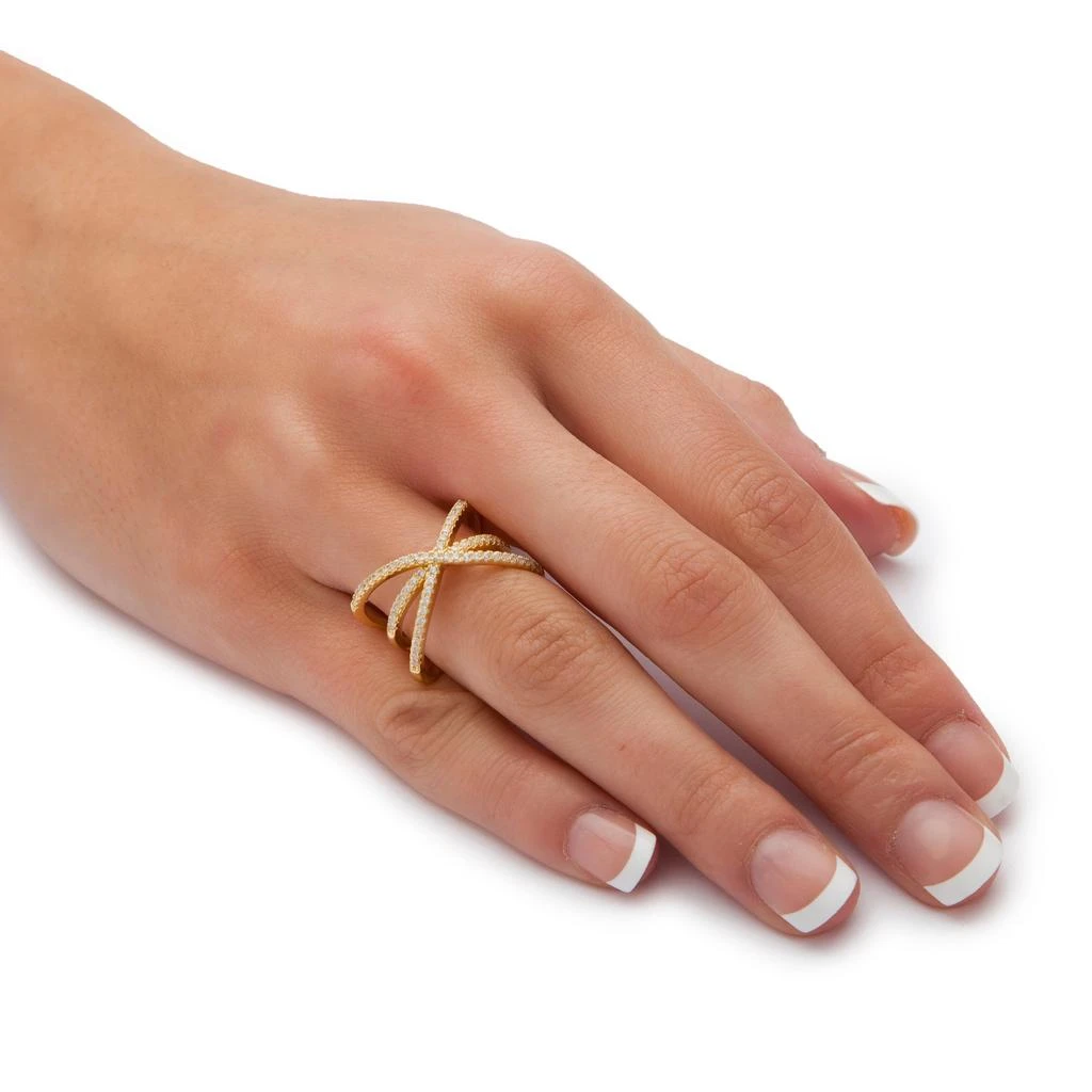 Palm Beach Jewelry .57 TCW CZ 14k Gold-Plated Sterling Silver Ring 3