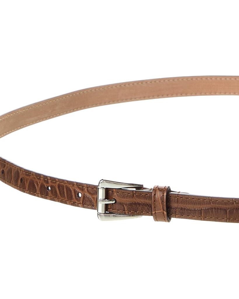 Michael Kors Collection Trapezoid Croc-Embossed Leather Belt
