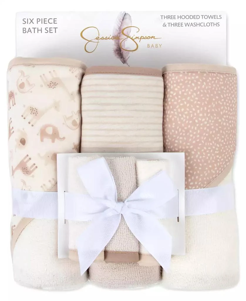 Jessica Simpson Baby Boys Hooded Towel and Washcloth, 6-Piece Set 3