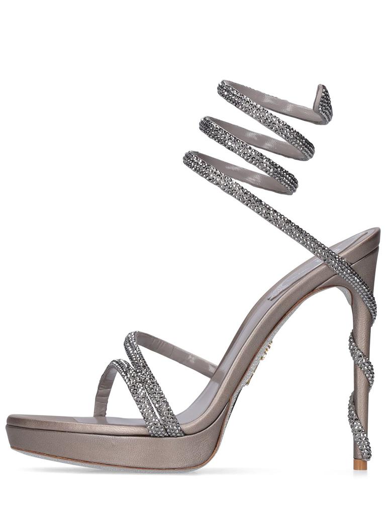 RENÉ CAOVILLA 120mm Embellished Leather Sandals