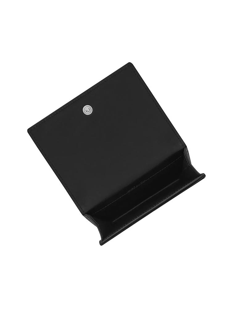 Yves Saint Laurent Business Card Holder With Flap In Grain De Poudre-embossed Leather 5
