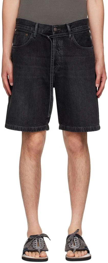 Acne Studios Black Loose-Fit Denim Shorts 1