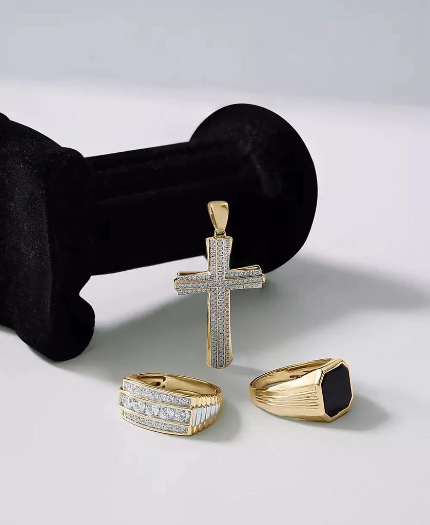 Macy
s Men
s 14k Gold Onyx Octagon Polished Ridged Ring 7