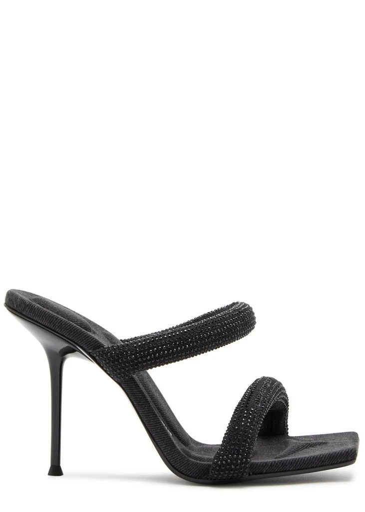 Alexander Wang Julie 105 crystal-embellished tubular denim sandals 1