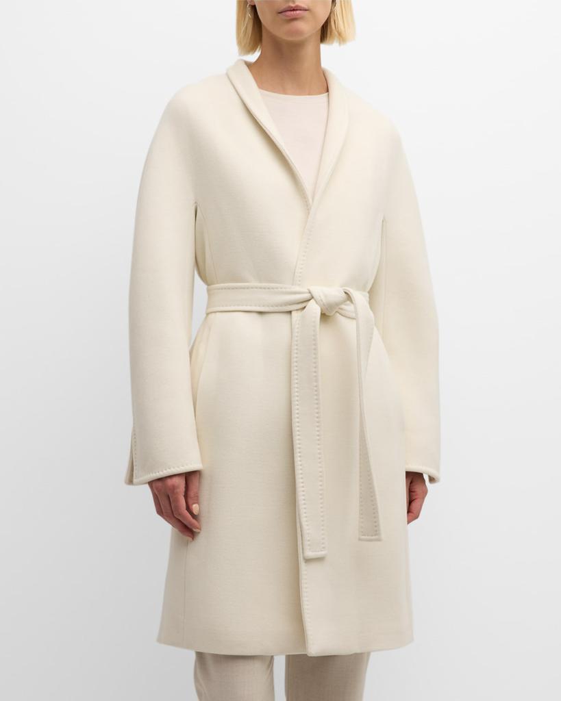 Eleventy Belted Pick Stitch Wool Coat