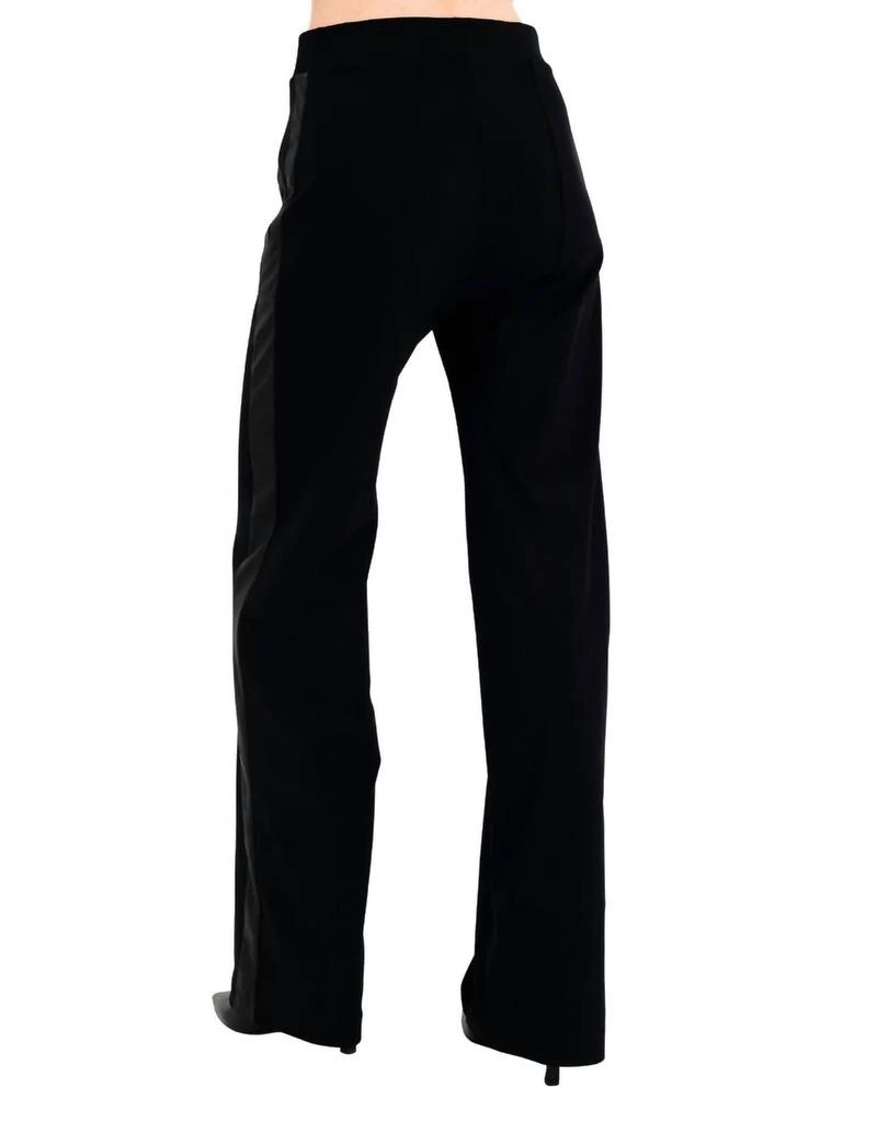 ELAINE KIM Elaine Kim - Clovis Tech Stretch Slouchy Pants With Vegan Leather Stripe 4