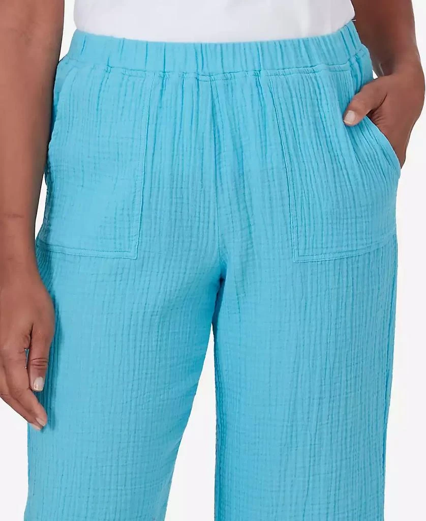 Alfred Dunner Women's Summer Breeze Double Gauze Capri Pants 4