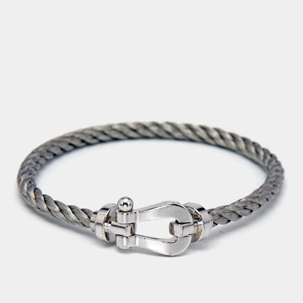 Fred Fred Force 10 18k White Gold Steel Cord Bracelet 18 2