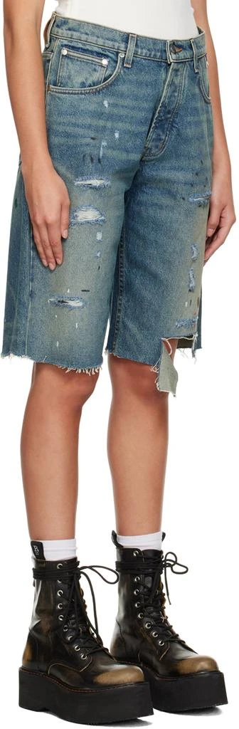 Rhude Indigo Distressed Denim Shorts 2