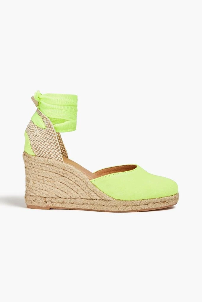 LAST STUDIO Leda neon suede wedge espadrilles 1