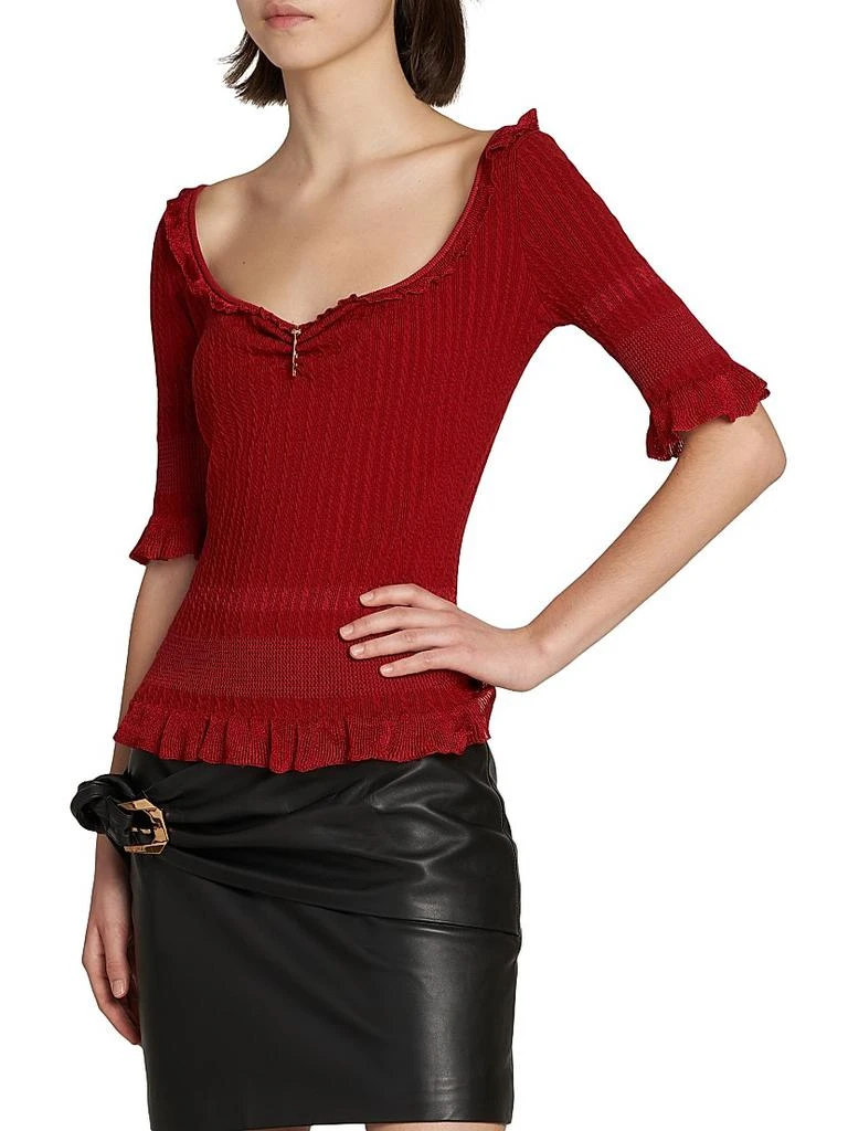 Versace Micro Cable-Knit Wool-Blend Sweater 4