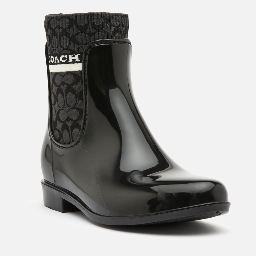 Coach Coach Women's Rivington Signature Knit Rain Boots - Black