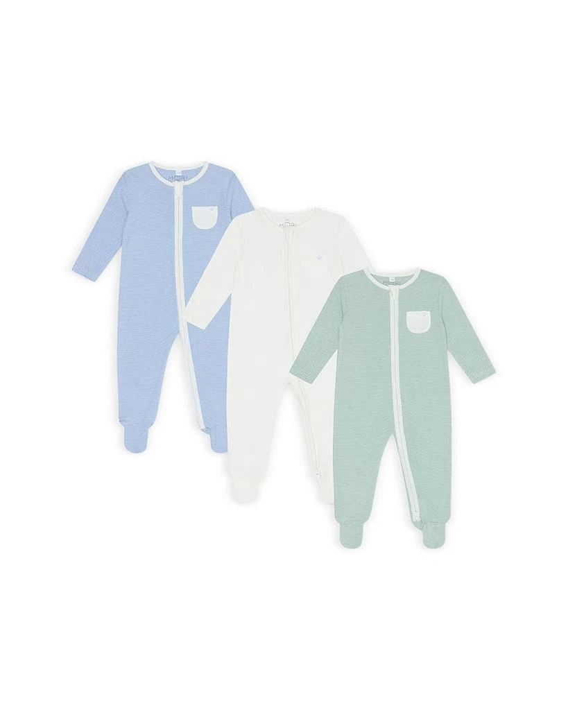 MORI Boys' Clever Zip Baby Pajamas, 3 Pack - Baby 1