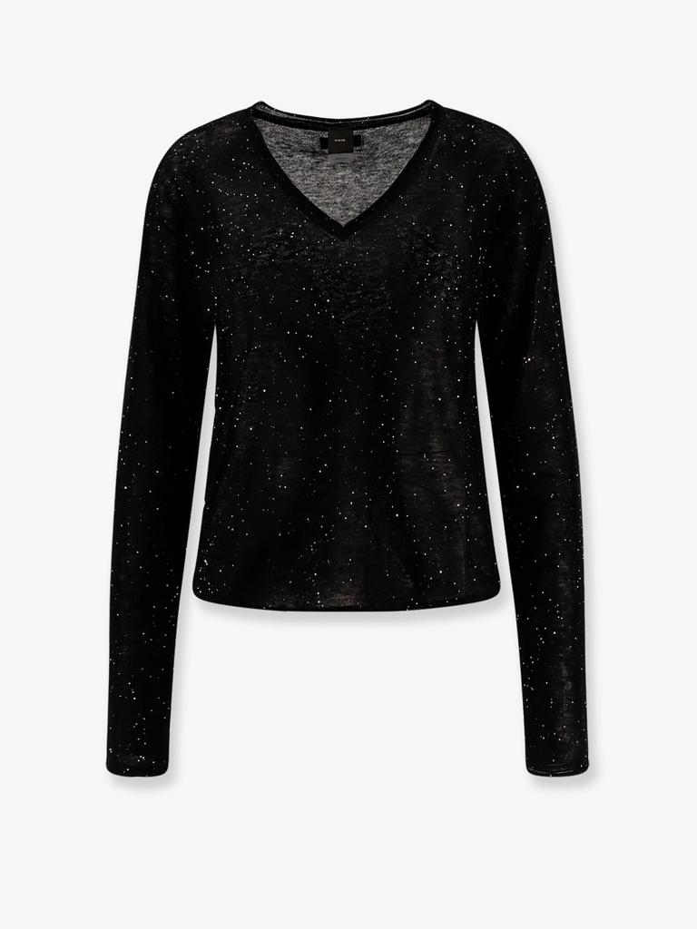 PINKO Salomone wool sweater with micro sequins