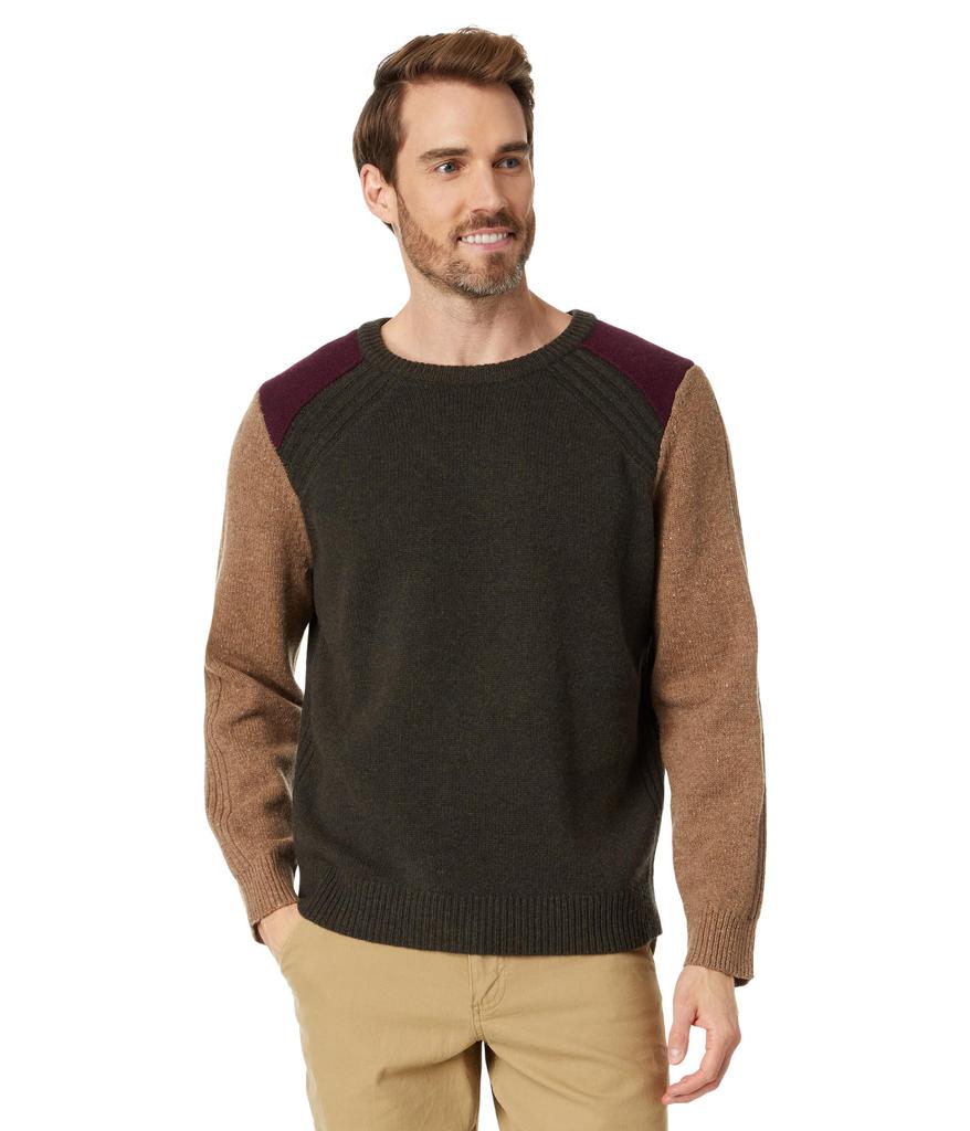 L.L.BEAN Rangeley Merino Crew Neck Color-Block Sweater