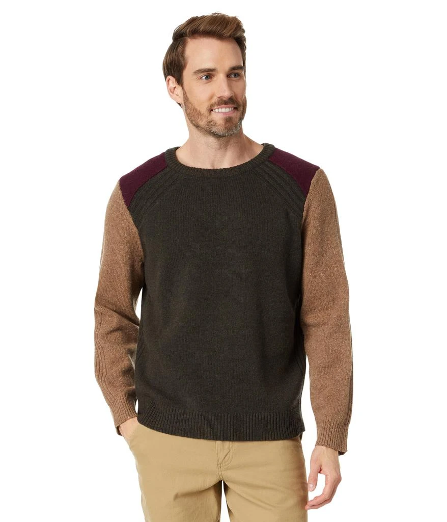 L.L.BEAN Rangeley Merino Crew Neck Color-Block Sweater 1