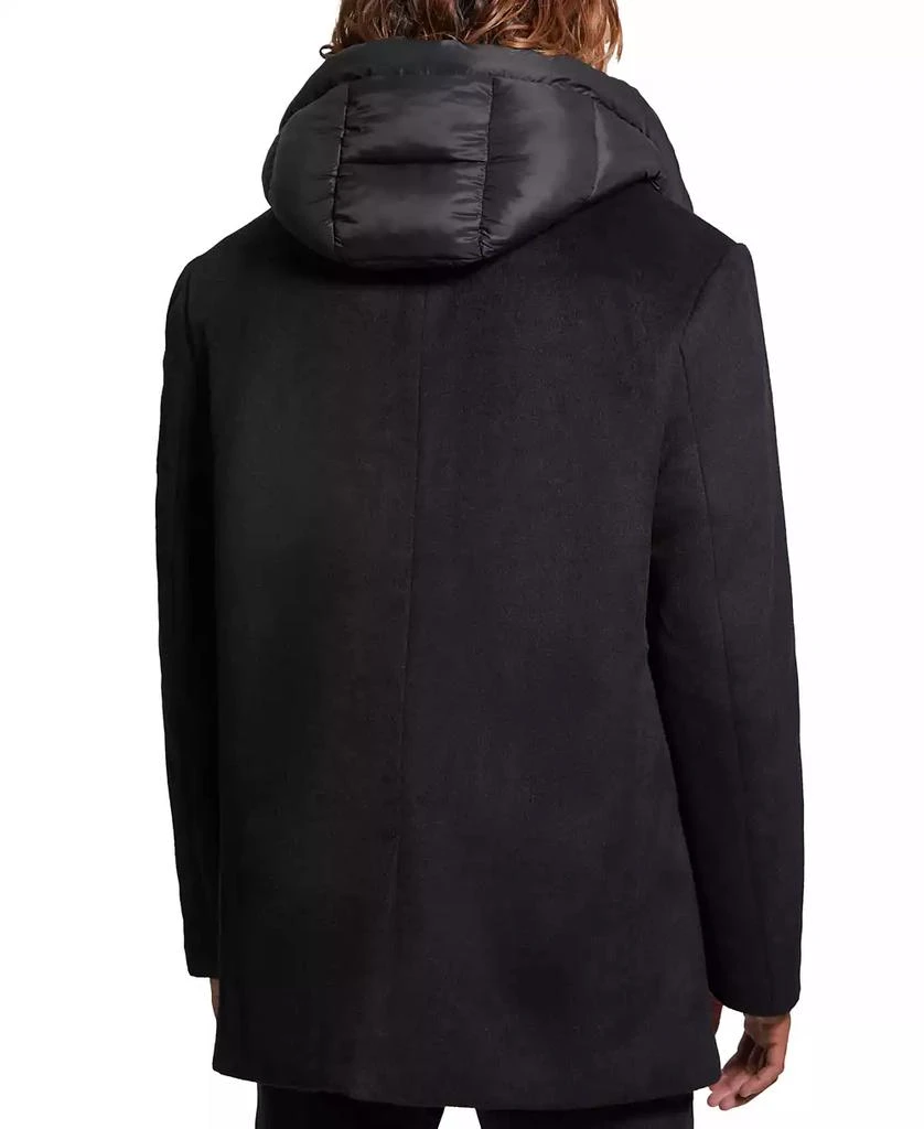 GUESS Men's Peacoat with Removable Nylon Hooded Inset 5