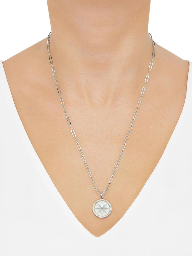 Saks Fifth Avenue 14K Goldplated Sterling Silver, Enamel
Created White Sapphire North Star Pendant Necklace 2