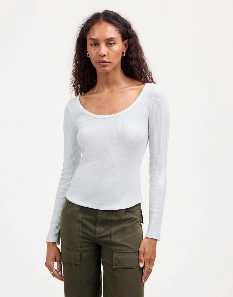 Madewell Pointelle Long-Sleeve Scoopneck Tee 5