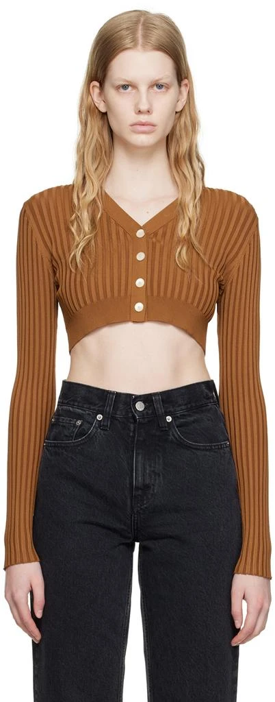 HOPE Brown Cropped Cardigan 1