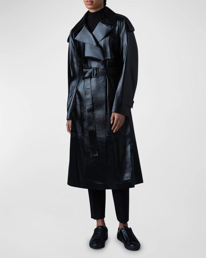 Mackage Carmela Belted Lambskin Leather Trench Coat 2